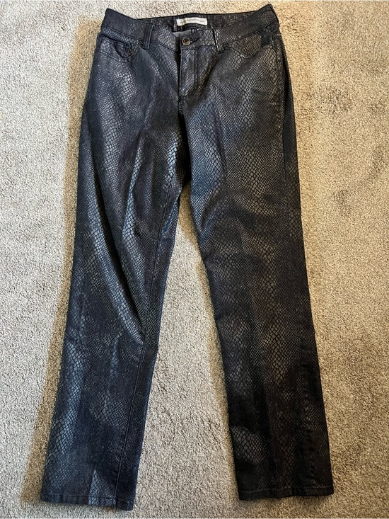 Chico's Denim - Chico's Black Faux Snakeskin Platinum Denim Jeans size 1R
